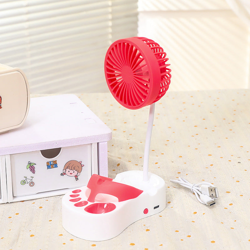 Portable Battery Fan with Flexible Holder USB Rechargeable Compact Lightweight for Women