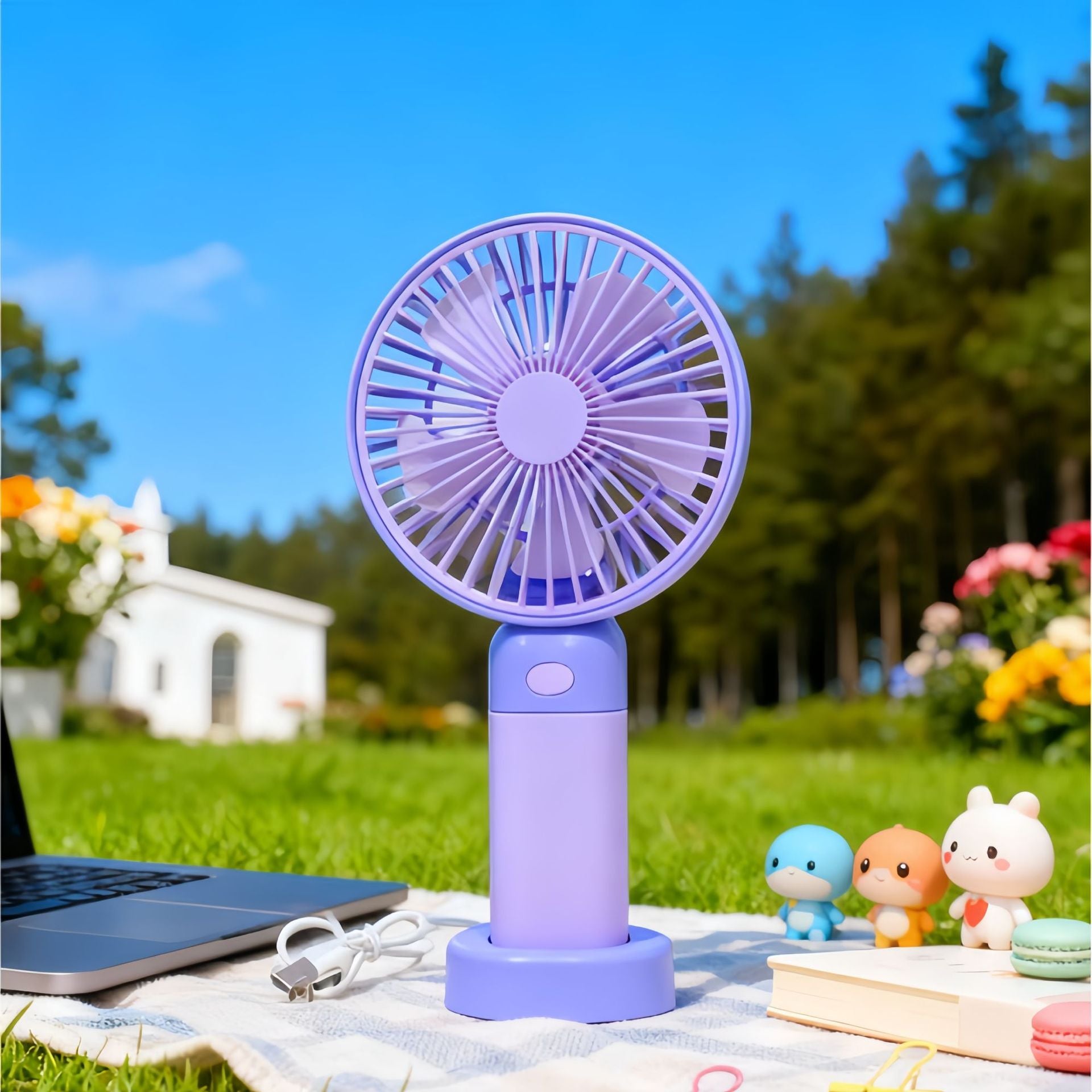 Portable Mini Fan with Flexible Tilt and USB Rechargeable Battery Lightweight Personal Cooling Fan