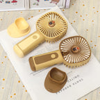 Portable USB Hand Fan for Women with Ergonomic Grip and Animal Motif, Rechargeable, Lightweight, Multi-Speed