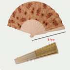 Handmade Cork and Wood Ladies Fan Lightweight Elegant Portable Accessory