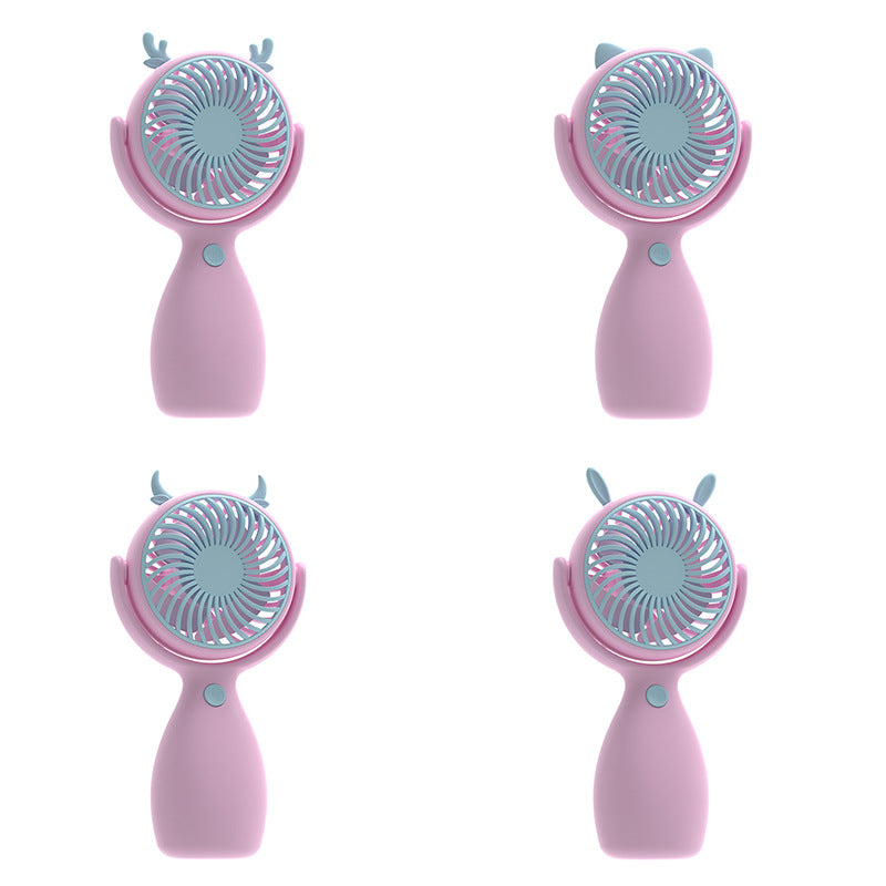 Portable Handheld Fan Cute Animal Design Lightweight Battery-Operated Personal Cooler