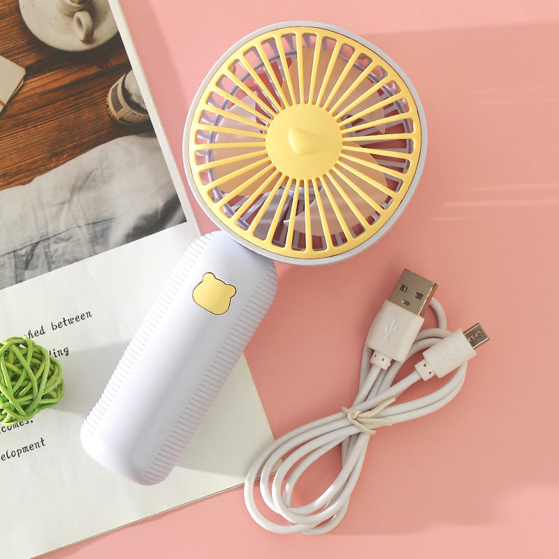 Compact Handheld Fan with Quiet Brushless Motor and Removable Stand Ergonomic Grip