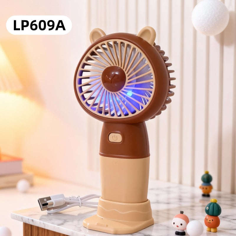 Rechargeable Handheld Fan USB Charging Detachable Stand Compact Portable Fan