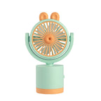 USB Rechargeable Compact Table Fan with Adjustable Tilt and Protective Grille