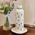 Insulated Stainless Steel Water Bottle for Women Floral Design Leak-Proof Screw Cap