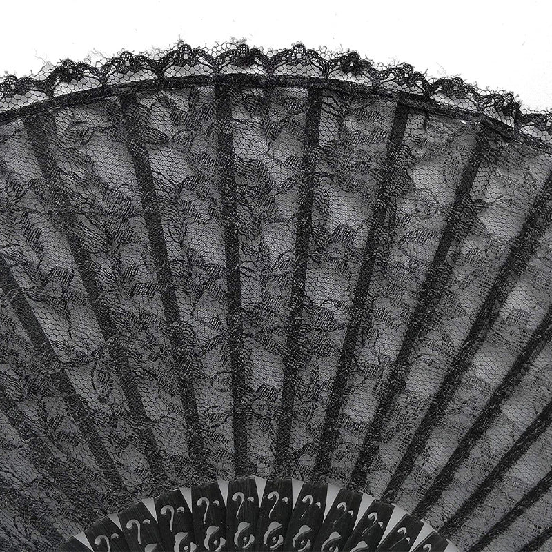Women Lace Fan Elegant Foldable Handheld Accessory for Special Occasions