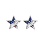 Women's Lightweight Star Earrings Enamel Flag Design Fishhook Closure Zinc Alloy