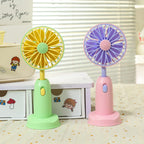 Portable Table Fan Flower Design USB Rechargeable Lightweight Personal Desk Fan