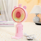 Portable Mini Hand Fan for Women USB Rechargeable Lightweight with Flexible Mounting and Cute Ear Design