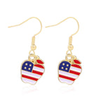 Women's Lightweight Star Earrings Enamel Flag Design Fishhook Closure Zinc Alloy