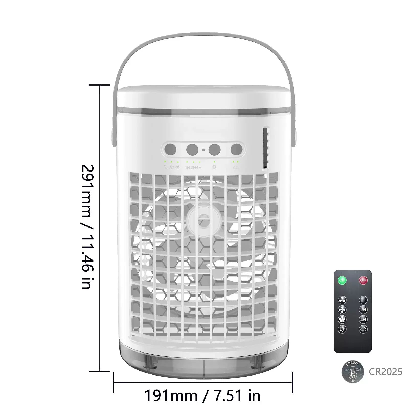 Portable Evaporative Air Cooler USB Powered Compact Personal Fan with Remote and LED Mood Light