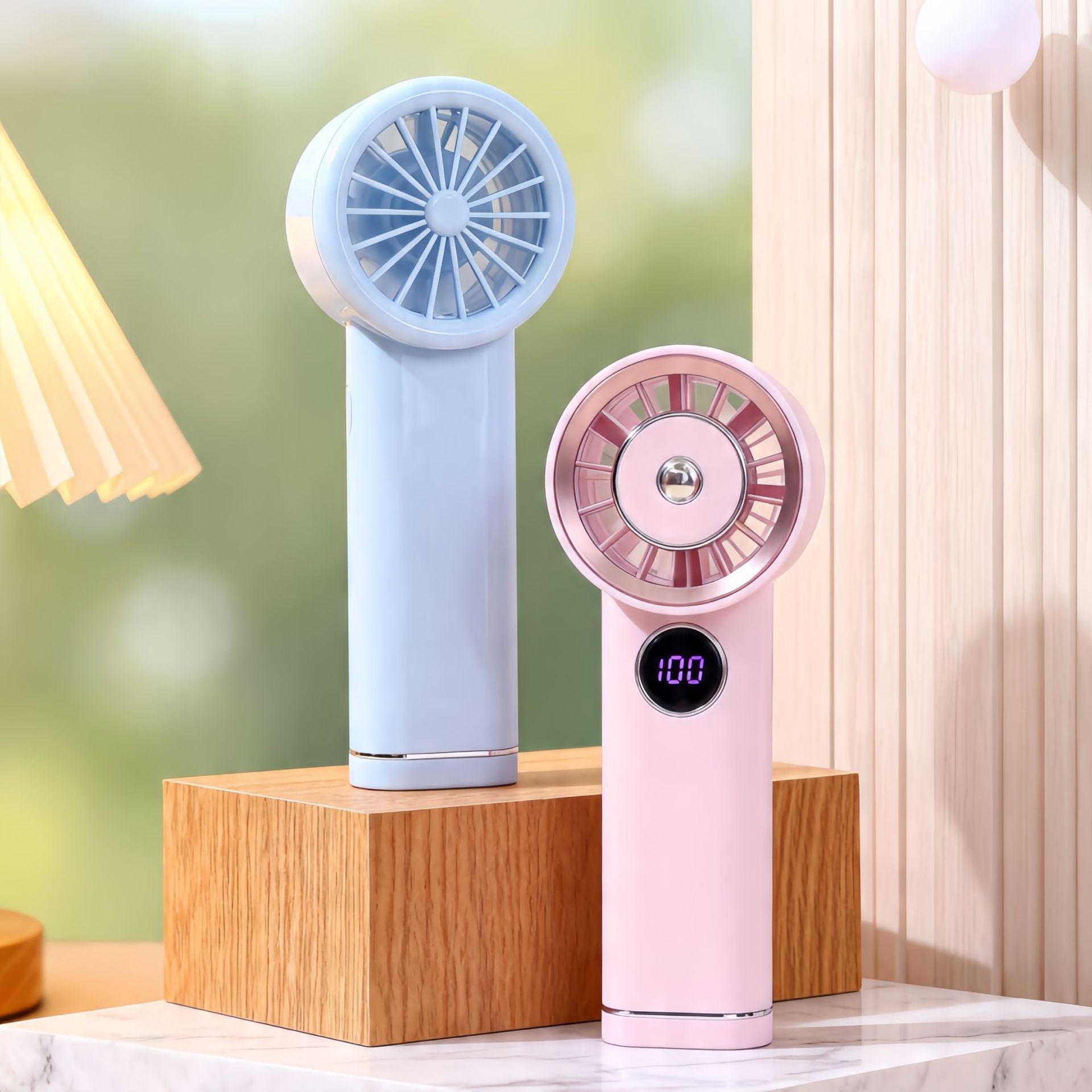Portable USB Hand Fan with LCD Display Rechargeable Adjustable Speed Portable Cooling Fan