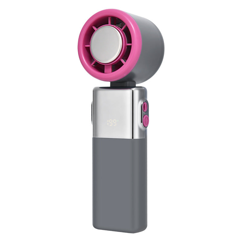 Portable Rechargeable Mini Fan Compact Lightweight Adjustable Speed with LED Temperature Display