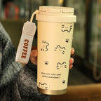 Insulated Ladies Drinking Cup with Hello Kitty Design BPA-Free Flip-Top Lid Ergonomic Handle