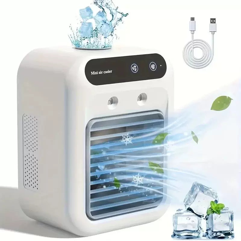 Personal Desktop Evaporative Micro Cooler USB Powered Top-Fill Ice Reservoir Adjustable Air Vents