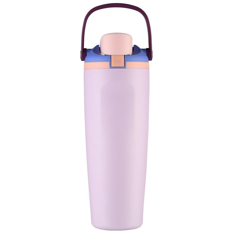 Stainless Steel Vacuum Insulated Water Bottle Double-Walled Leak-Proof with Carry Handle