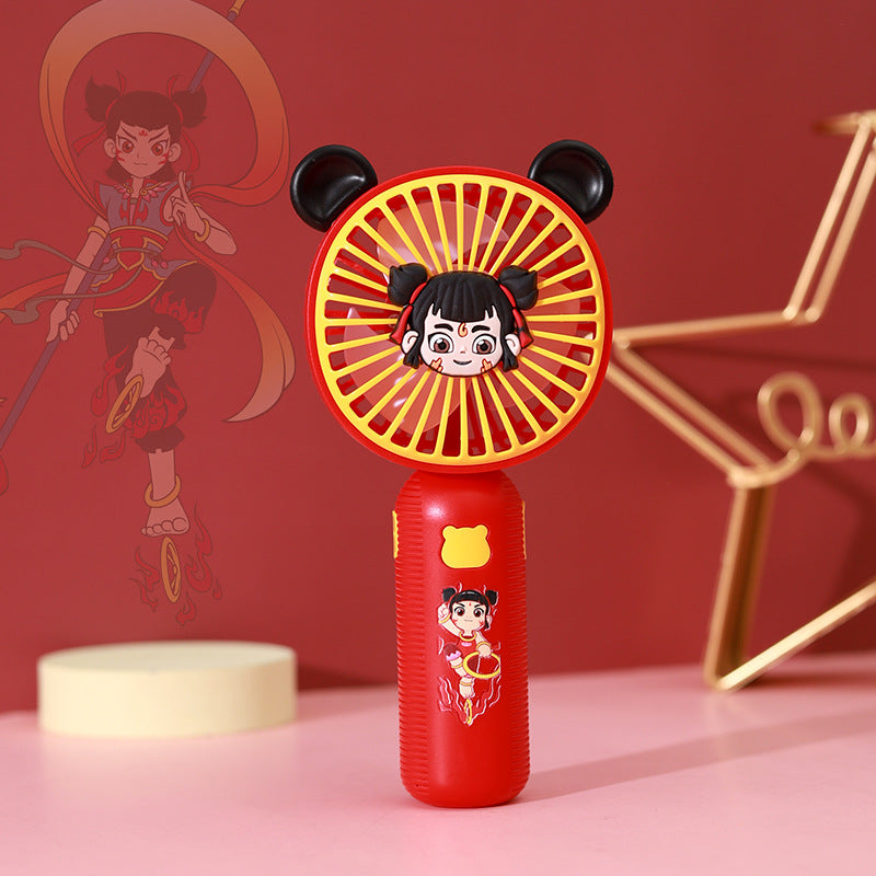Portable USB Handheld Fan with Cartoon Design Lightweight and Rechargeable