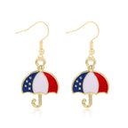 Women's Lightweight Star Earrings Enamel Flag Design Fishhook Closure Zinc Alloy