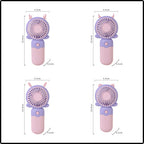 Portable Handheld Fan with Animal Ears USB Rechargeable Quiet Operation