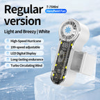 Portable High-Speed Handheld Fan with LED Display and Turbo Air Circulation
