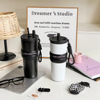 Women’s Stainless Steel Insulated Thermo Cup With Leak-Proof Lid and Straw, Matte Finish