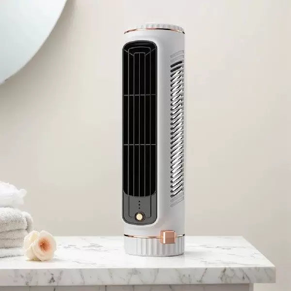 Rechargeable USB Tower Fan Compact Personal Cooling Adjustable Louvers Quiet