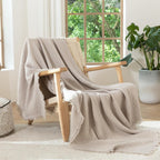 Bowlift Women's Soft Cotton Muslin Throw Blanket Breathable Lightweight with Fringes