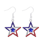Women's Lightweight Star Earrings Enamel Flag Design Fishhook Closure Zinc Alloy