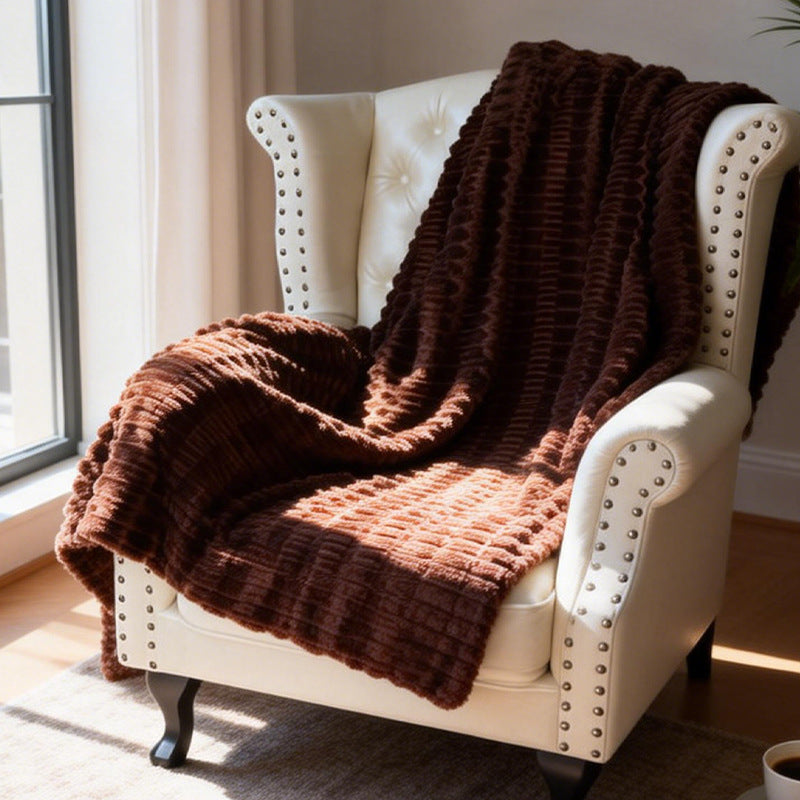 Brehn Women’s Cozy Structured Fleece Blanket Ultra-Soft Warm Textured Throw Blanket