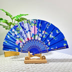 Ladies Folding Fan Floral Design Lightweight Portable Handheld Fan