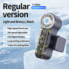 Portable High-Speed Handheld Fan with LED Display and Turbo Air Circulation