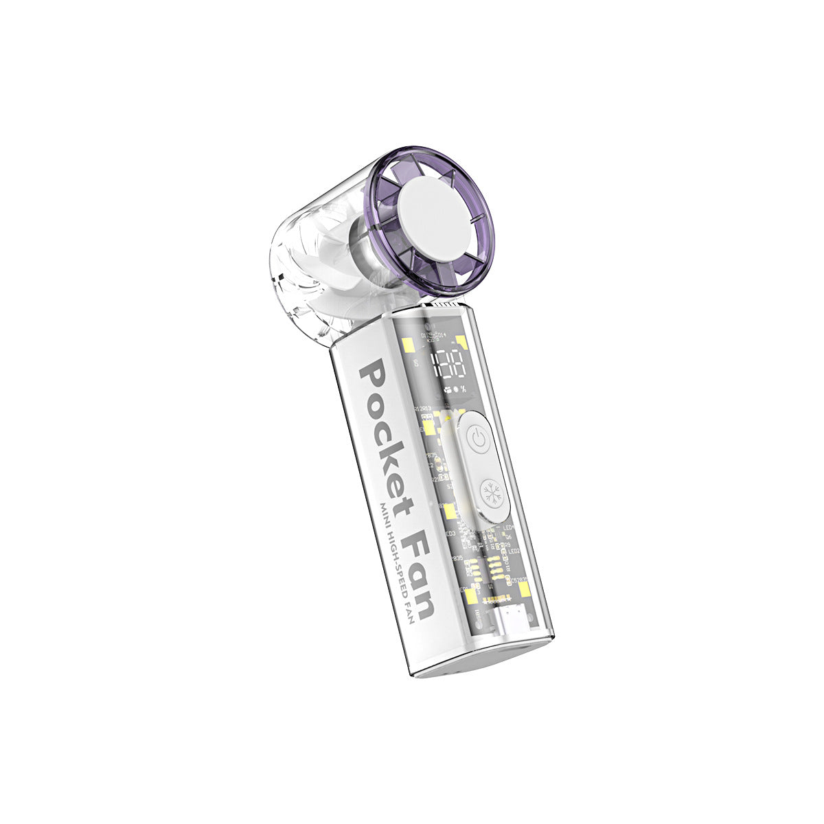 Portable High-Speed Mini Fan with LED Display and Night Light Compact Handheld Fan