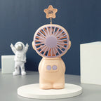 Portable Handheld Fan Playful Figurine Design Compact Quiet Summer Cooler