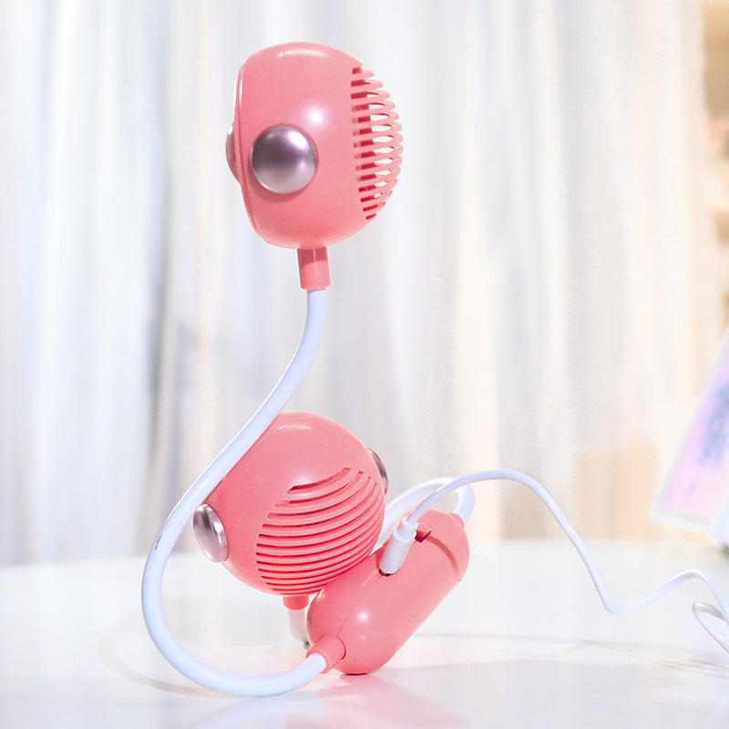 Portable Women's Neck Fan Flexible Mount USB Rechargeable Quiet Personal Cooling Fan