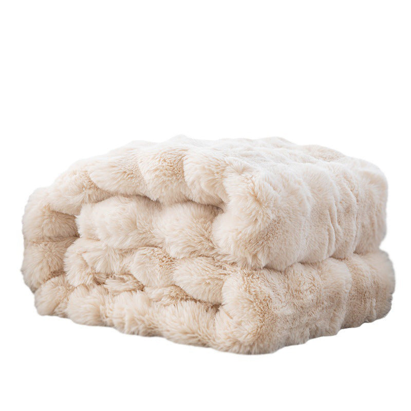 Brehn Fleece Blanket Super Soft Lightweight Cozy Throw Neutral Colors
