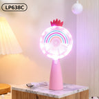 Portable USB Handheld Fan with LED Light and Variable Speed Control for Women