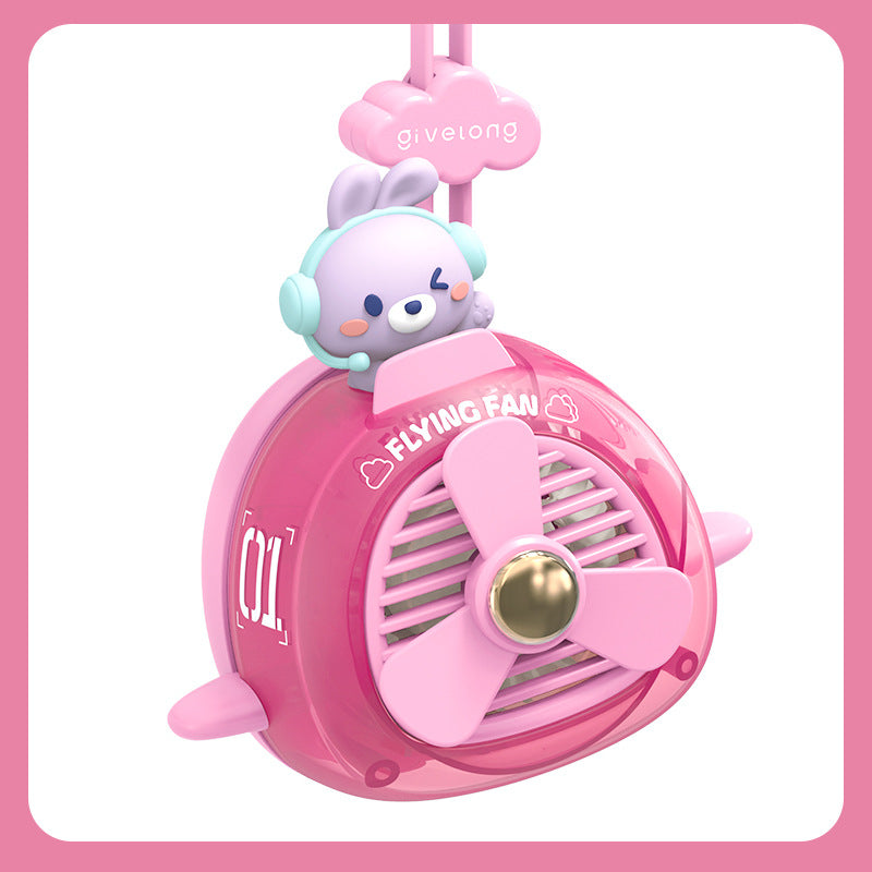 Portable Mini Fan USB Rechargeable Cute Animal Design Lightweight for Women and Kids