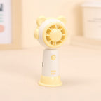 Mini Rechargeable Handheld Fan Bear-Themed Portable Quiet Personal Fan