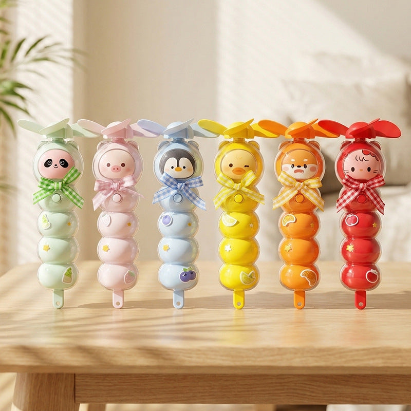Rechargeable Portable Handheld Fan with Soft Blades and Cute Animal Head Design