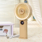 Portable USB Hand Fan for Women with Powerful Battery, 3 Speeds, USB Rechargeable, Compact Handheld Cooling Fan