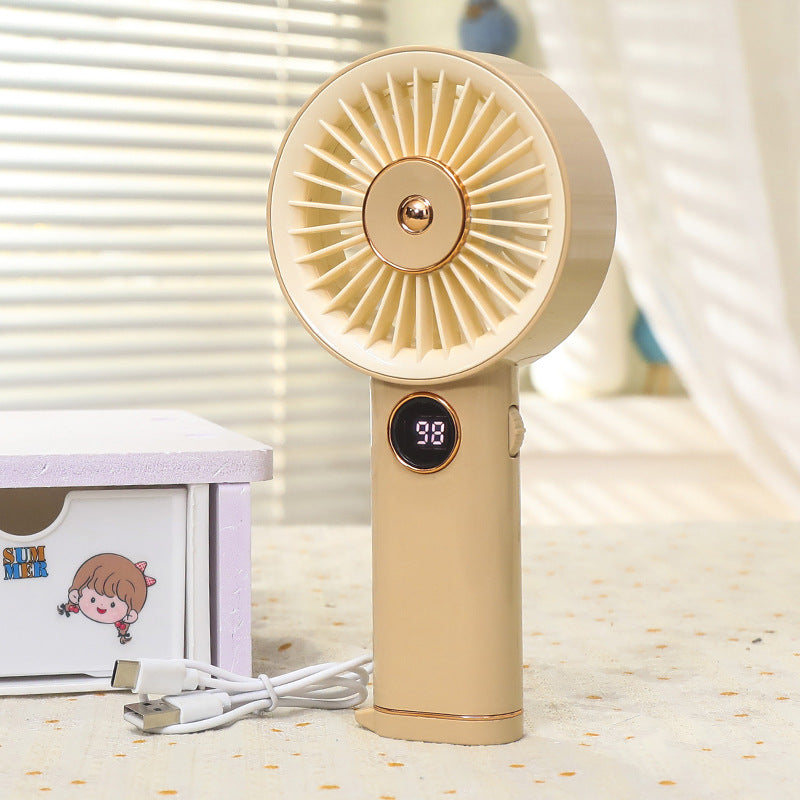 Portable USB Hand Fan for Women with Powerful Battery, 3 Speeds, USB Rechargeable, Compact Handheld Cooling Fan