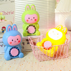 Portable USB Mini Fan Cute Rabbit Design Adjustable Speed Quiet Operation