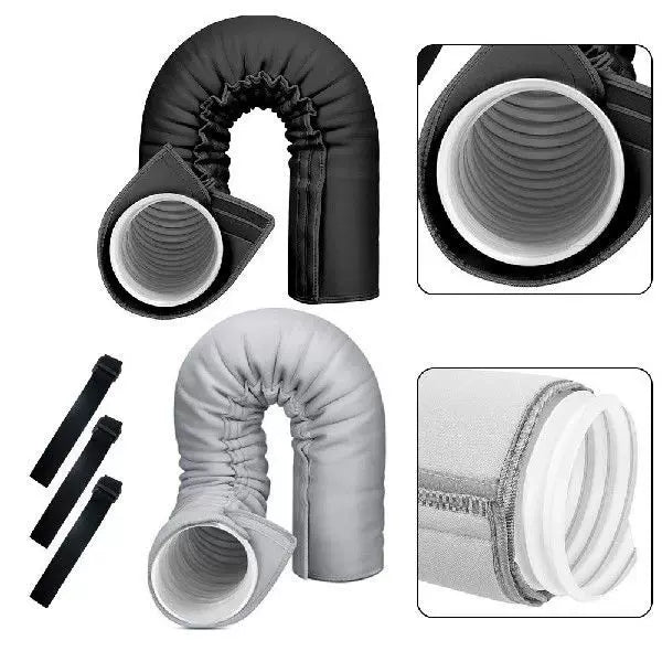 Insulated Flexible Exhaust Hose Sleeve with Velcro Strap for Portable AC and Dryer