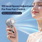Rechargeable Mini Handheld Fan with LED Display and Adjustable High-Speed Airflow Unisex One Size