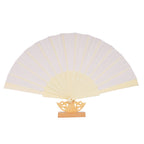 Women's Hand Fan with Filigree Wooden Handle Elegant Paper Folding Fan