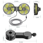 Dual-Head Portable USB Desktop Fan Adjustable Speed Quiet Operation Compact Personal Cooler