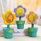 Compact Portable Battery-Powered Table Fan USB Rechargeable Mini Desk Fan Quiet Whisper Motor