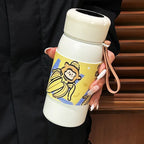 Women’s Insulated Water Bottle BPA-Free Plastic Double-Walled Panda Design Spill-Proof Lid