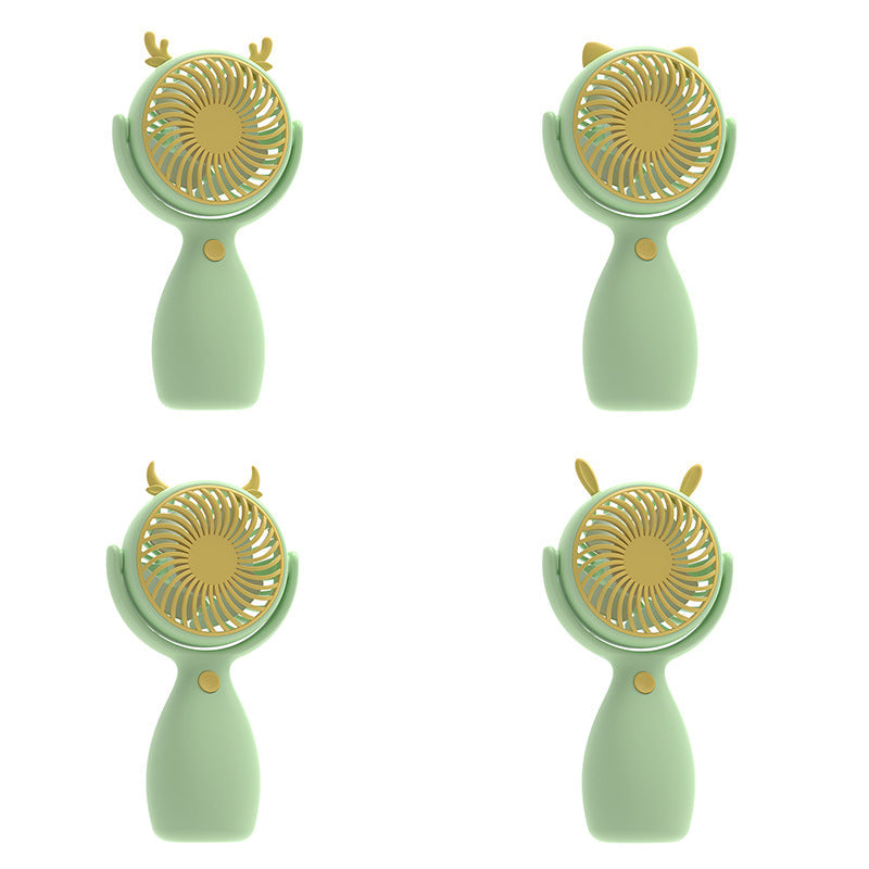Portable Handheld Fan Cute Animal Design Lightweight Battery-Operated Personal Cooler