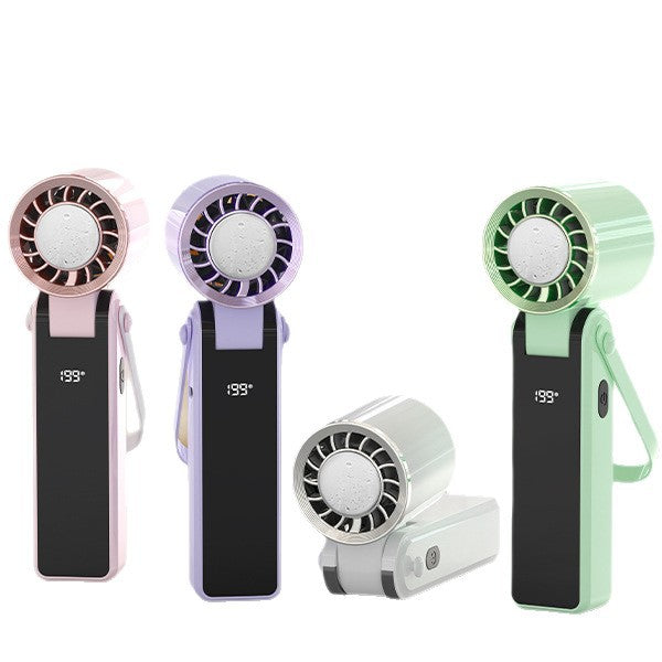 Harrow Portable Rechargeable Handheld Cooling Fan Lightweight Compact with LED Display